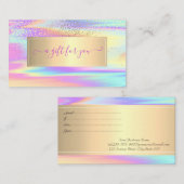 Eleganter Trendy Frame farbenfroh holografisch Rabattkarte (Vorne/Hinten)