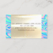 Eleganter Trendy Glamorouse Gold Holographic Lotus Visitenkarte (Rückseite)