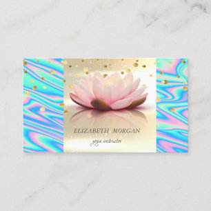 Eleganter Trendy Glamorouse Gold Holographic Lotus Visitenkarte