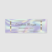 Eleganter Trendy, Gold Frame holographisch Namensschild (Vorderseite)