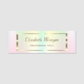 Eleganter Trendy, Gold Frame holographisch Namensschild (Vorderseite)