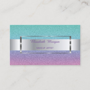 Eleganter Trendy Ombre Glitzer Streifen, Rahmen Visitenkarte