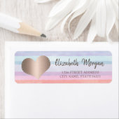 Eleganter Trendy,Rose Gold Heart,Aquarellstreifen (Insitu)