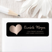 Eleganter Trendy,Rose Gold Heart,Black Address Lab (Insitu)