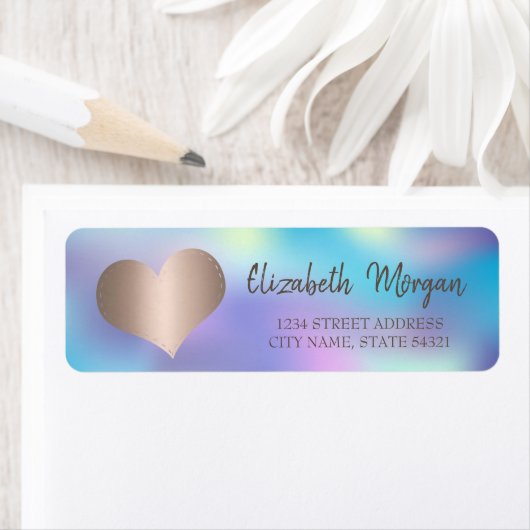 Eleganter Trendy,Rose Gold Heart,Holografie (Insitu)