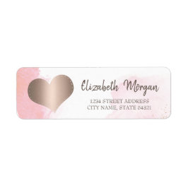 Eleganter Trendy,Rose Gold Heart,Ombre Address Lab