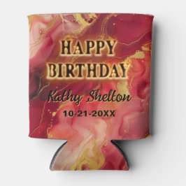 Eleganter, trendy Rot und Gold Alkohol Tinte Coole Dosenkühler