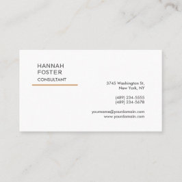 Eleganter Trendy Schlicht White Consultant Manager Visitenkarte