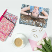 Eleganter Trendy Script Foto Abschluss Einladung