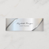 Eleganter Trendy, Silberstreifen Mini Visitenkarte (Vorderseite)