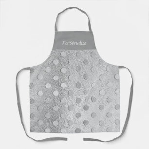 Eleganter trendy Silver Glitzer Polka Dot Pattern Schürze
