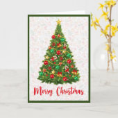 Eleganter, trendy Weihnachtsbaum außerhalb des Fot Karte (Gelbe Blume)