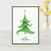 Eleganter, trendy Weihnachtsbaum außerhalb des Fot Karte (Gelbe Blume)