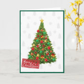 Eleganter, trendy Weihnachtsbaum außerhalb des Fot Karte (Gelbe Blume)