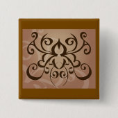 Eleganter Tribal Swirl Tattoo Style Button (Vorderseite)