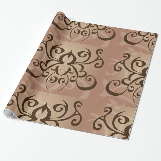 Eleganter Tribal Swirl Tattoo Style Geschenkpapier (Ungerollt)
