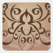 Eleganter Tribal Swirl Tattoo Style Quadratischer Aufkleber (Vorderseite)