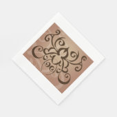 Eleganter Tribal Swirl Tattoo Style Serviette (Ecke)