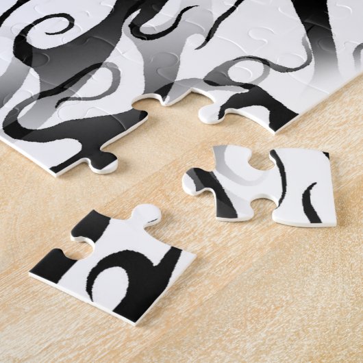 Eleganter Tribal Tattoo Digital Black and White Puzzle (Seite)