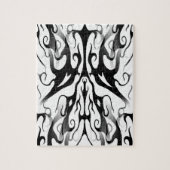 Eleganter Tribal Tattoo Digital Black and White Puzzle (Vertikal)