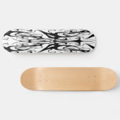 Eleganter Tribal Tattoo Digital Black and White Skateboard (Horizontal)