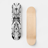 Eleganter Tribal Tattoo Digital Black and White Skateboard (Vorderseite)