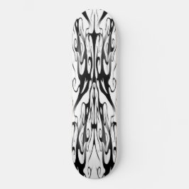 Eleganter Tribal Tattoo Digital Black and White Skateboard