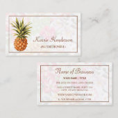 Eleganter Tropenblumenernährer und Ananas Visitenkarte (Vorne/Hinten)