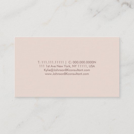 Eleganter Tropfen Glitzer Beauty Mit Monogramm Visitenkarte (Rückseite)