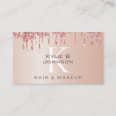 Eleganter Tropfen Glitzer Beauty Mit Monogramm Visitenkarte (Vorderseite)