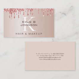 Eleganter Tropfen Glitzer Beauty Mit Monogramm Visitenkarte