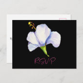 Eleganter Tropical Beach Floral Black Empfang Postkarte (Vorne/Hinten)