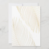 Eleganter Tropical Beach Wedding Gold Einladung (Rückseite)