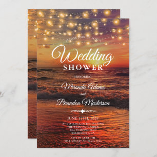 Eleganter Tropical Ocean Beach Summer Polterabend Einladung