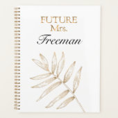 Eleganter Tropical Palm Blätter Hochzeitsplaner Planer (Vorderseite)