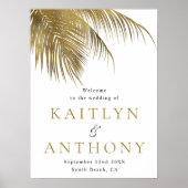 Eleganter Tropical Palm Tree Beach Begrüßung Poster (Vorne)