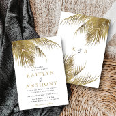 Eleganter Tropical Palm Tree Beach Hochzeit Einladung