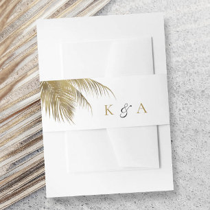 Eleganter Tropical Palm Tree Beach Hochzeit Einladungsbanderole