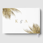 Eleganter Tropical Palm Tree Beach Hochzeit Gästebuch (Rückseite)
