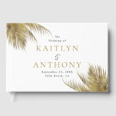 Eleganter Tropical Palm Tree Beach Hochzeit Gästebuch (Vorderseite)