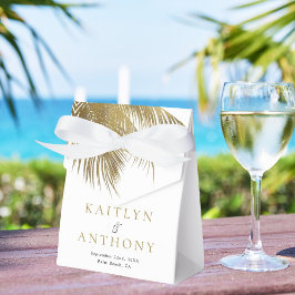Eleganter Tropical Palm Tree Beach Hochzeit Geschenkschachtel