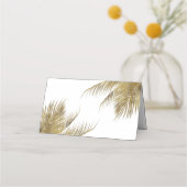 Eleganter Tropical Palm Tree Beach Hochzeit Platzkarte (Rückseite)