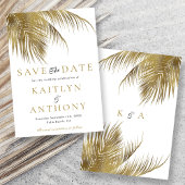 Eleganter Tropical Palm Tree Beach Hochzeit Save The Date
