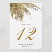 Eleganter Tropical Palm Tree Beach Hochzeitstisch  Einladung (Vorderseite)