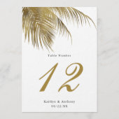 Eleganter Tropical Palm Tree Beach Hochzeitstisch  Einladung (Rückseite)
