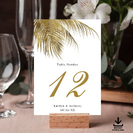 Eleganter Tropical Palm Tree Beach Hochzeitstisch  Einladung