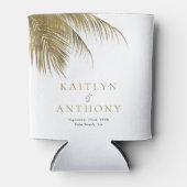 Eleganter Tropical Palm Tree Beach Wedding Gefalle Dosenkühler (Vorderseite)