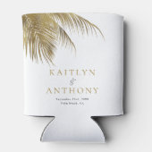 Eleganter Tropical Palm Tree Beach Wedding Gefalle Dosenkühler (Rückseite)