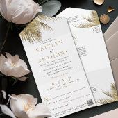 Eleganter Tropical Palm Tree Beach Wedding & UAWG All In One Einladung