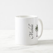 Eleganter Tropical Palm Trees Beach Personalisiert Kaffeetasse (VorderseiteRechts)